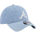 cappelli-curva-blu-cinghia-regolabile-9twenty-washed-denim-dei-atlanta-braves-mlb-di-new-era