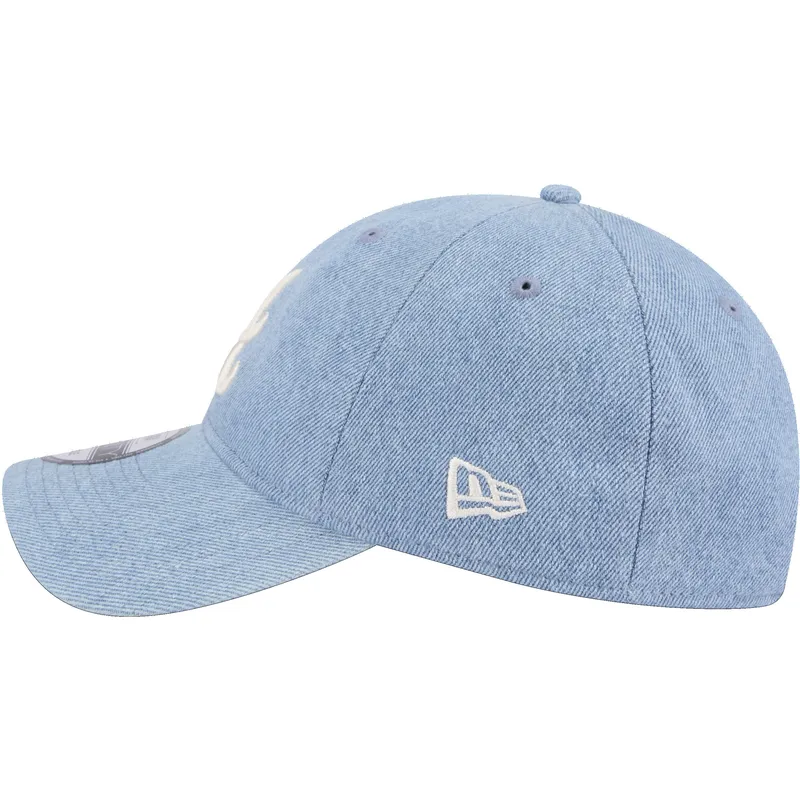 cappelli-curva-blu-cinghia-regolabile-9twenty-washed-denim-dei-atlanta-braves-mlb-di-new-era