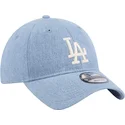 cappelli-curva-blu-cinghia-regolabile-9twenty-washed-denim-dei-los-angeles-dodgers-mlb-di-new-era