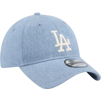 New Era Curved Brim 9TWENTY Washed Denim Los Angeles Dodgers MLB Blue Adjustable Cap
