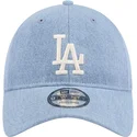 cappelli-curva-blu-cinghia-regolabile-9twenty-washed-denim-dei-los-angeles-dodgers-mlb-di-new-era
