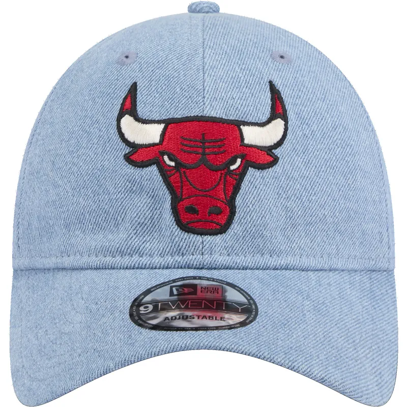 cappellino-curvo-blu-regolabile-9twenty-washed-denim-di-chicago-bulls-nba-di-new-era