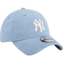 cappelli-curva-blu-cinghia-regolabile-9twenty-washed-denim-dei-new-york-yankees-mlb-di-new-era