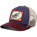cappello-trucker-blu-navy-beige-e-rosso-uccello-ye-olde-birdie-the-farm-retro-classic-di-goorin-bros
