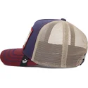 cappello-trucker-blu-navy-beige-e-rosso-uccello-ye-olde-birdie-the-farm-retro-classic-di-goorin-bros