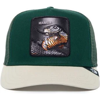 Cappellino trucker verde e bianco serpente Mamba The Farm Premium di Goorin Bros.