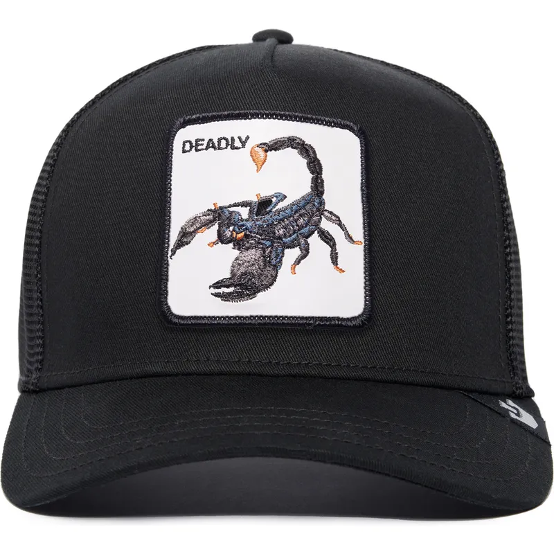 cappellino-trucker-nero-scorpione-deadly-the-farm-premium-di-goorin-bros