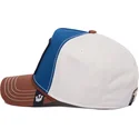 gorra-curva-blu-bianca-e-marrone-snapback-cane-bulldog-tough-bully-100-the-farm-all-over-canvas-di-goorin-bros