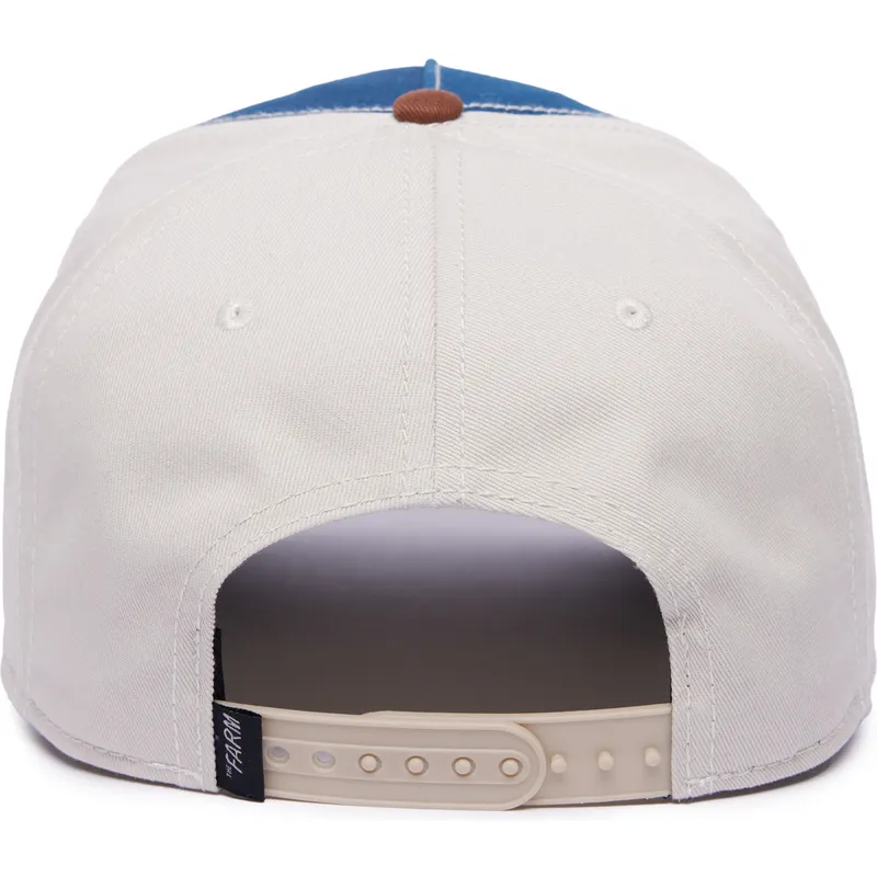 cappellino-visiera-curva-blu-bianco-e-marrone-snapback-cane-bulldog-tough-bully-100-the-farm-all-over-canvas-di-goorin-bros