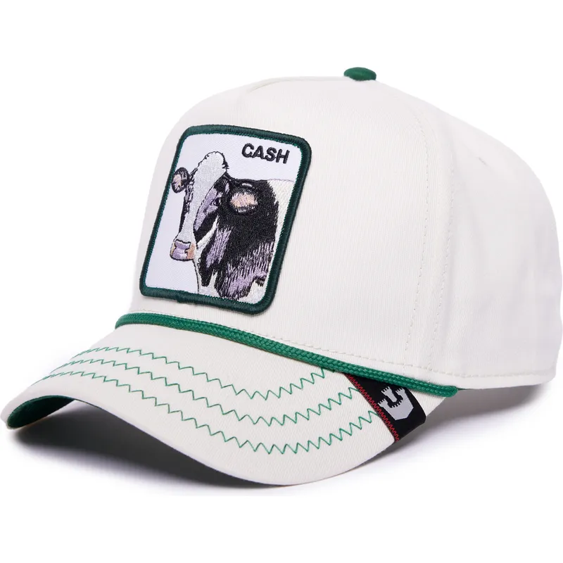 cappellino-visiera-curva-bianco-snapback-mucca-cash-cow-100-the-farm-all-over-canvas-di-goorin-bros