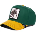 cappellino-visiera-curva-verde-e-giallo-snapback-elefante-extra-large-100-the-farm-all-over-canvas-di-goorin-bros