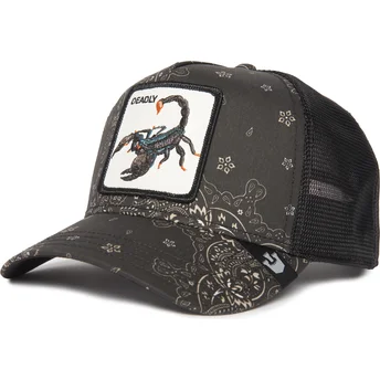 cappellino-trucker-nero-scorpione-deadly-diamonds-and-pearls-the-farm-paisley-di-goorin-bros