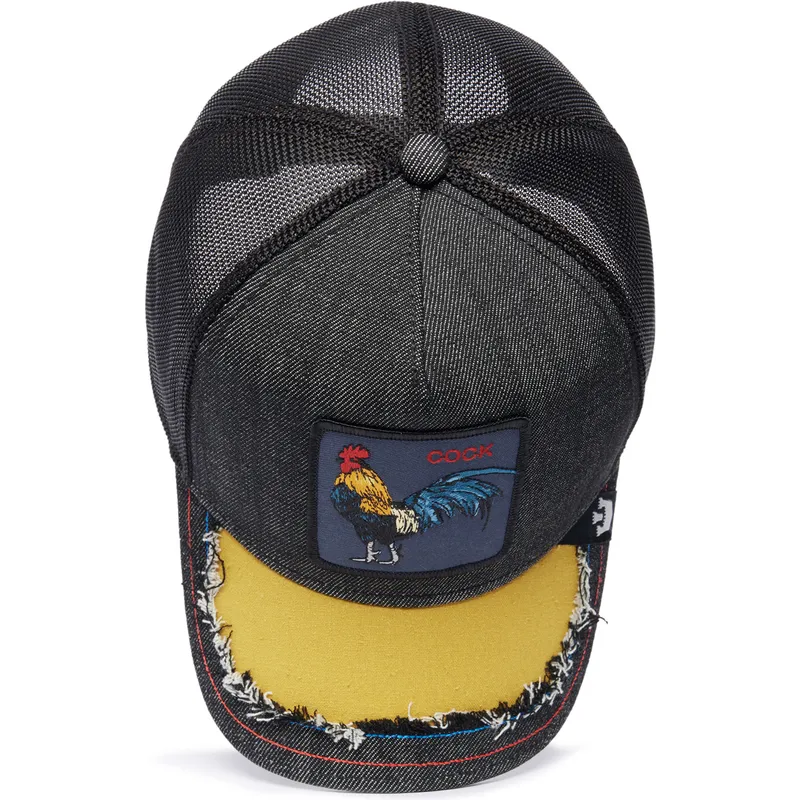 cappellino-trucker-nero-gallo-silky-cock-the-farm-silky-roots-di-goorin-bros