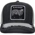 cappellino-trucker-nero-e-grigio-pecora-silky-sheep-the-farm-silky-roots-di-goorin-bros