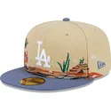 cappello-piatto-marrone-e-blu-chiuso-59fifty-team-landscape-dei-los-angeles-dodgers-mlb-di-new-era