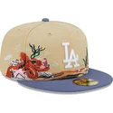 cappello-piatto-marrone-e-blu-regolabile-5950-team-landscape-dei-los-angeles-dodgers-mlb-di-new-era