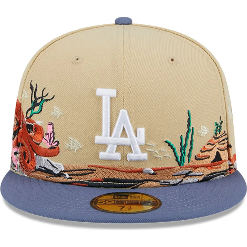 cappelli-piatta-marrone-regolato-59fifty-team-landscape-dei-los-angeles-dodgers-mlb-di-new-era