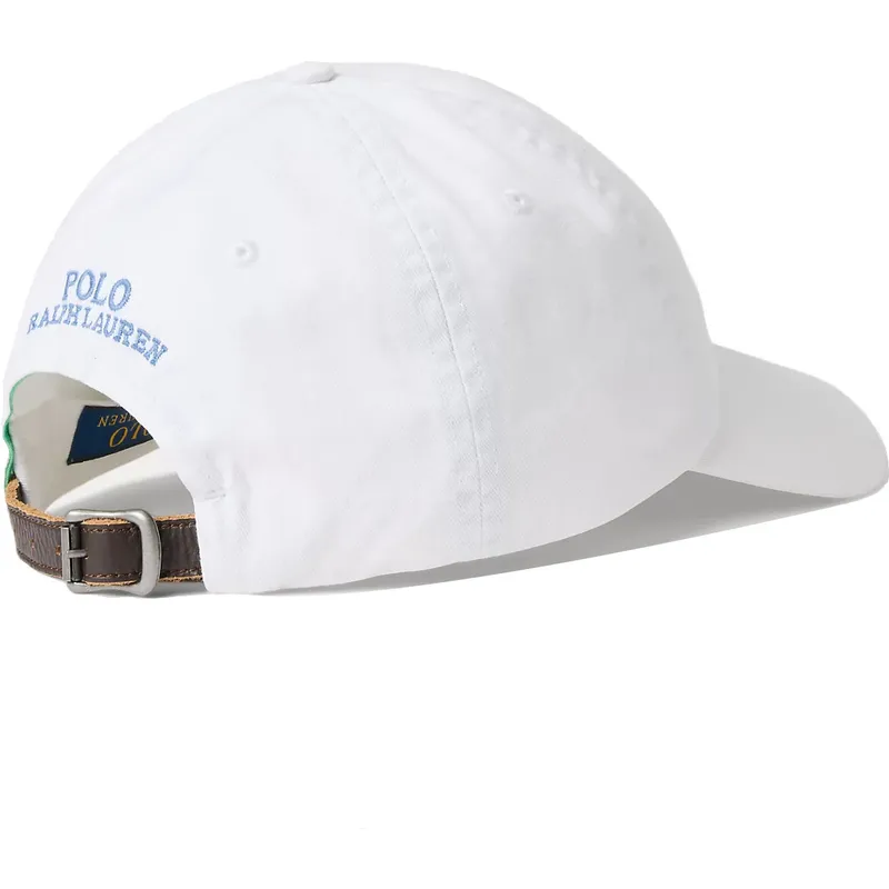 cappelli-curva-bianco-cinghia-regolabile-di-polo-ralph-lauren