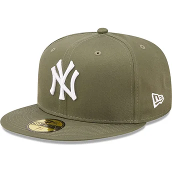 cappellino-piatto-verde-aderente-59fifty-league-essential-dei-new-york-yankees-mlb-di-new-era