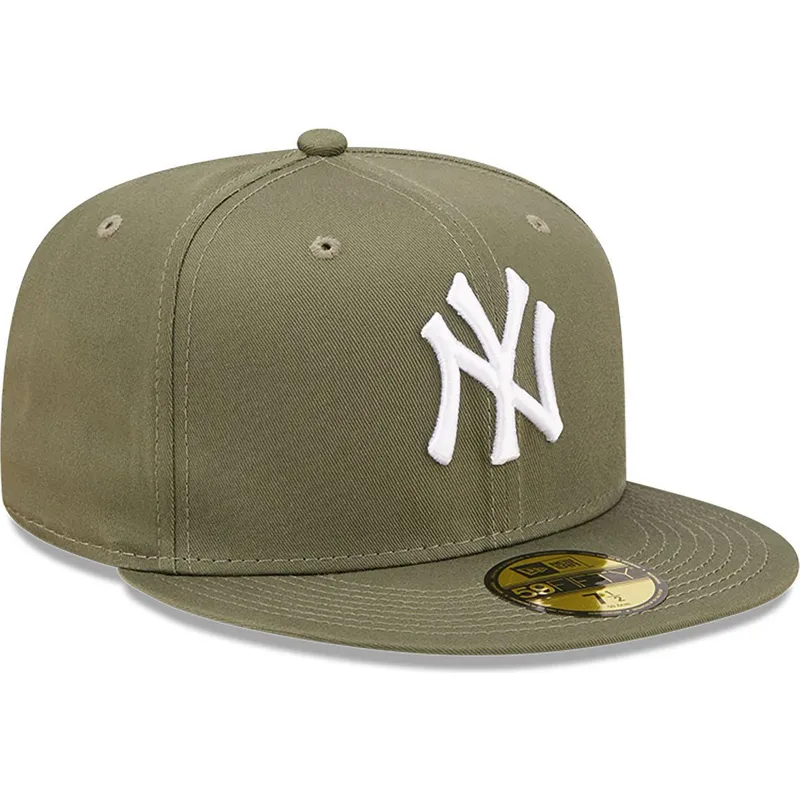 cappello-piatto-verde-chiuso-59fifty-league-essential-dei-new-york-yankees-mlb-di-new-era
