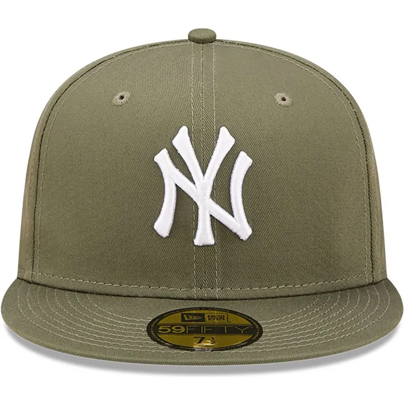 cappello-piatto-verde-chiuso-59fifty-league-essential-dei-new-york-yankees-mlb-di-new-era