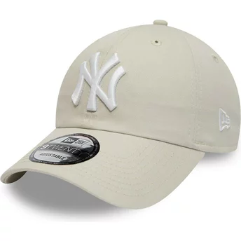 New Era Curved Brim 9TWENTY League Essential New York Yankees MLB Beige Adjustable Cap