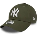 cappello-curvo-verde-regolabile-da-donna-9forty-league-essential-dei-new-york-yankees-mlb-di-new-era