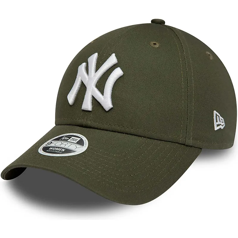 cappellino-curvo-verde-regolabile-da-donna-9forty-league-essential-dei-new-york-yankees-mlb-di-new-era