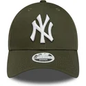 cappello-curvo-verde-regolabile-da-donna-9forty-league-essential-dei-new-york-yankees-mlb-di-new-era