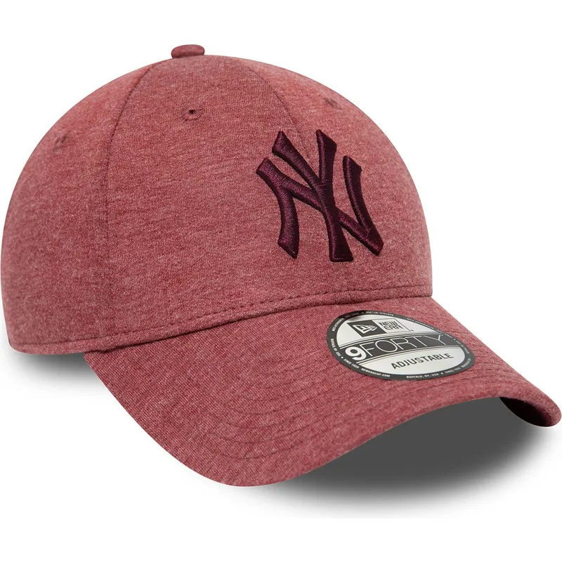 cappelli-curva-rosso-cinghia-regolabile-granate-granate-9forty-jersey-essential-dei-new-york-yankees-mlb-di-new-era
