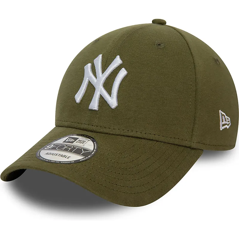 cappelli-curva-verde-cinghia-regolabile-9forty-jersey-essential-dei-new-york-yankees-mlb-di-new-era