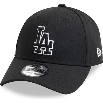 Cappellino curvo nero regolabile 9FORTY Pop Outline dei Los Angeles Dodgers MLB di New Era