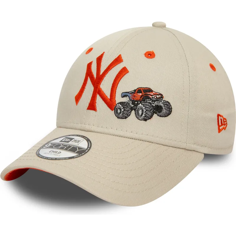 cappelli-curva-beige-cinghia-regolabile-per-bambino-9forty-graphic-monster-truck-dei-new-york-yankees-mlb-di-new-era cappelli-curva-beige-cinghia-regolabile-per-bambino-9forty-graphic-monster-truck-dei-new-york-yankees-mlb-di-new-era