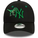 cappello-curvo-nero-regolabile-con-logo-verde-per-bambino-9forty-graphic-dinosauro-dei-new-york-yankees-mlb-di-new-era