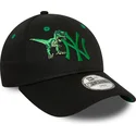 cappello-curvo-nero-regolabile-con-logo-verde-per-bambino-9forty-graphic-dinosauro-dei-new-york-yankees-mlb-di-new-era
