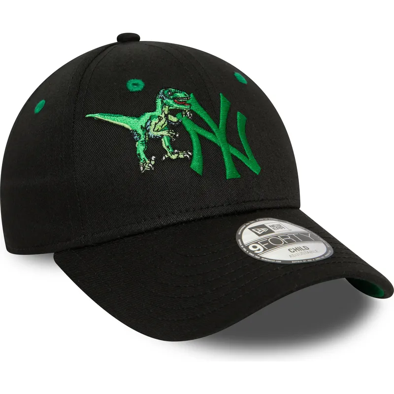 cappelli-curva-nero-cinghia-regolabile-per-bambino-9forty-graphic-dinosaurio-dei-new-york-yankees-mlb-di-new-era