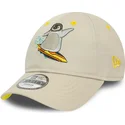cappellino-curvo-beige-regolabile-per-bambino-9forty-character-con-pinguino-di-new-era