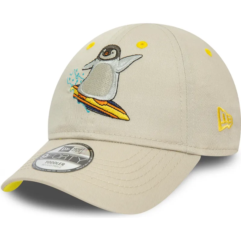 cappelli-curva-beige-cinghia-regolabile-per-bambino-9forty-character-dei-pinguino-di-new-era