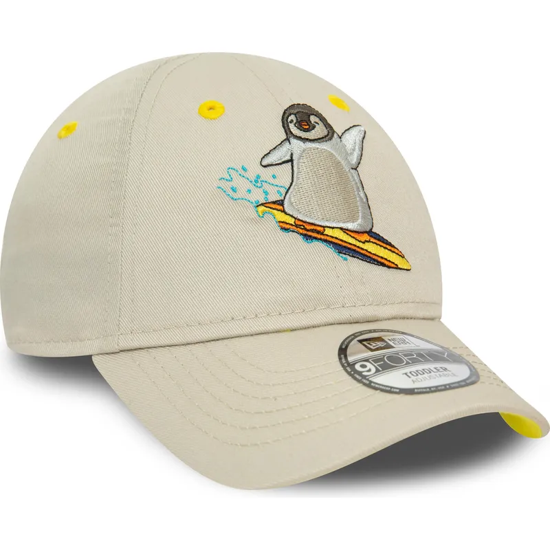 cappelli-curva-beige-cinghia-regolabile-per-bambino-9forty-character-dei-pinguino-di-new-era