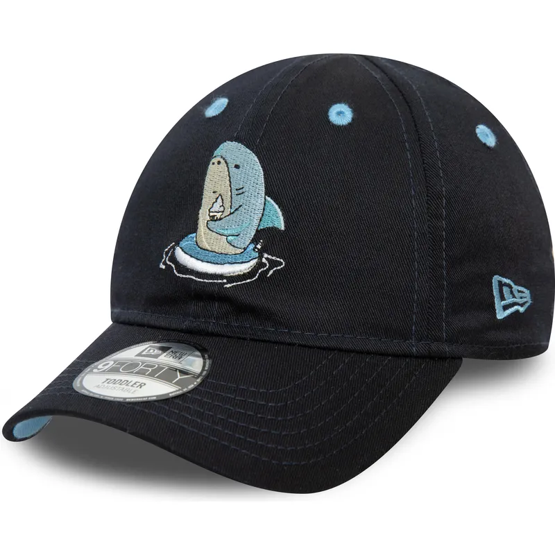 cappelli-curva-blu-marino-cinghia-regolabile-per-bambino-9forty-character-dei-tiburon-di-new-era