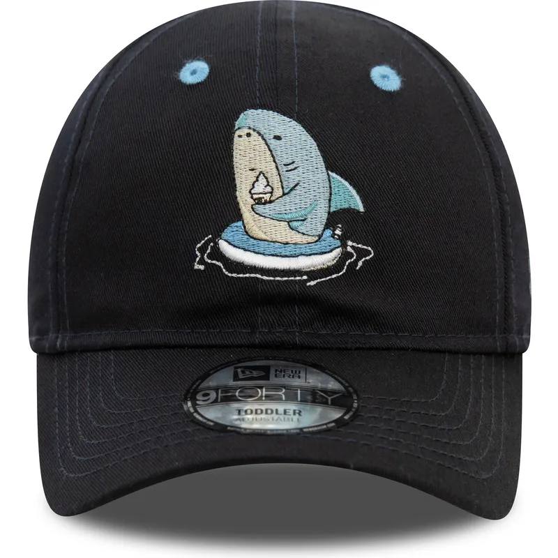 cappelli-curva-blu-marino-cinghia-regolabile-per-bambino-9forty-character-dei-tiburon-di-new-era