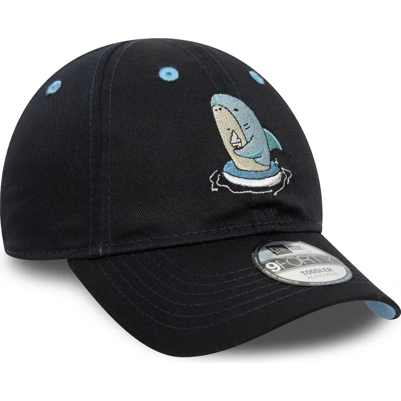 cappelli-curva-blu-marino-cinghia-regolabile-per-bambino-9forty-character-dei-tiburon-di-new-era