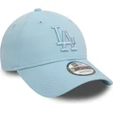 cappello-curva-azzurro-regolabile-con-logo-azzurro-9forty-league-essential-dei-los-angeles-dodgers-mlb-di-new-era