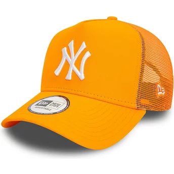 New Era A Frame League Essential New York Yankees MLB Orange Trucker Hat