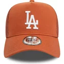 new-era-a-frame-league-essential-los-angeles-dodgers-mlb-brown-trucker-hat