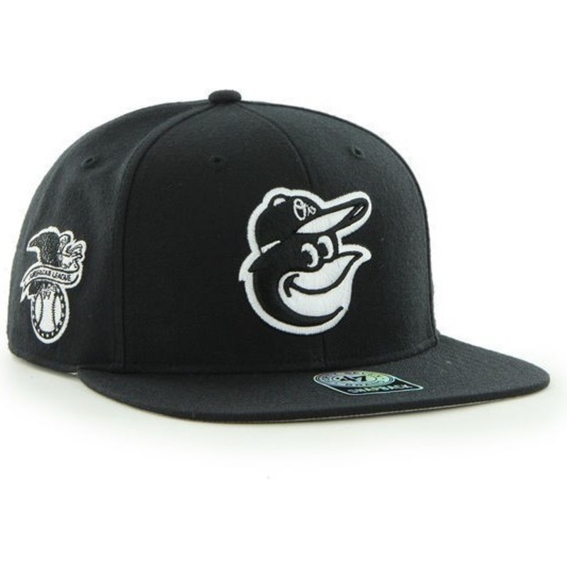 cappellino-visiera-piatta-nero-snapback-con-logo-di-mascotte-di-baltimore-orioles-mlb-sure-shot-di-47-brand