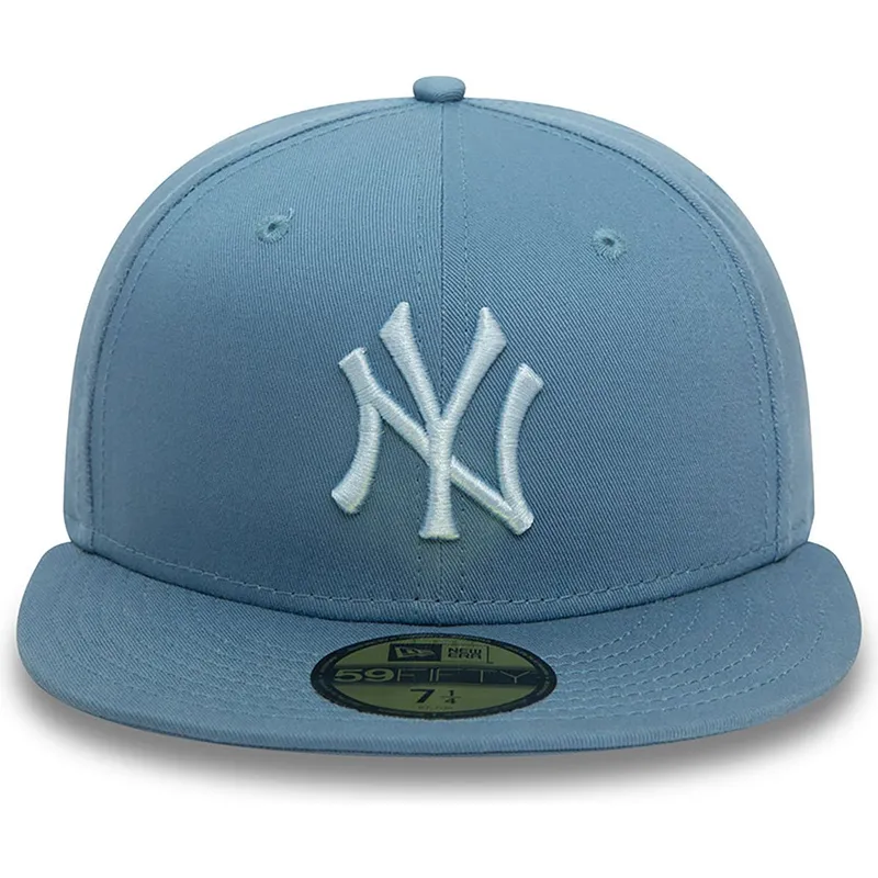 cappellino-piatto-blu-chiuso-con-logo-blu-59fifty-league-essential-dei-new-york-yankees-mlb-di-new-era