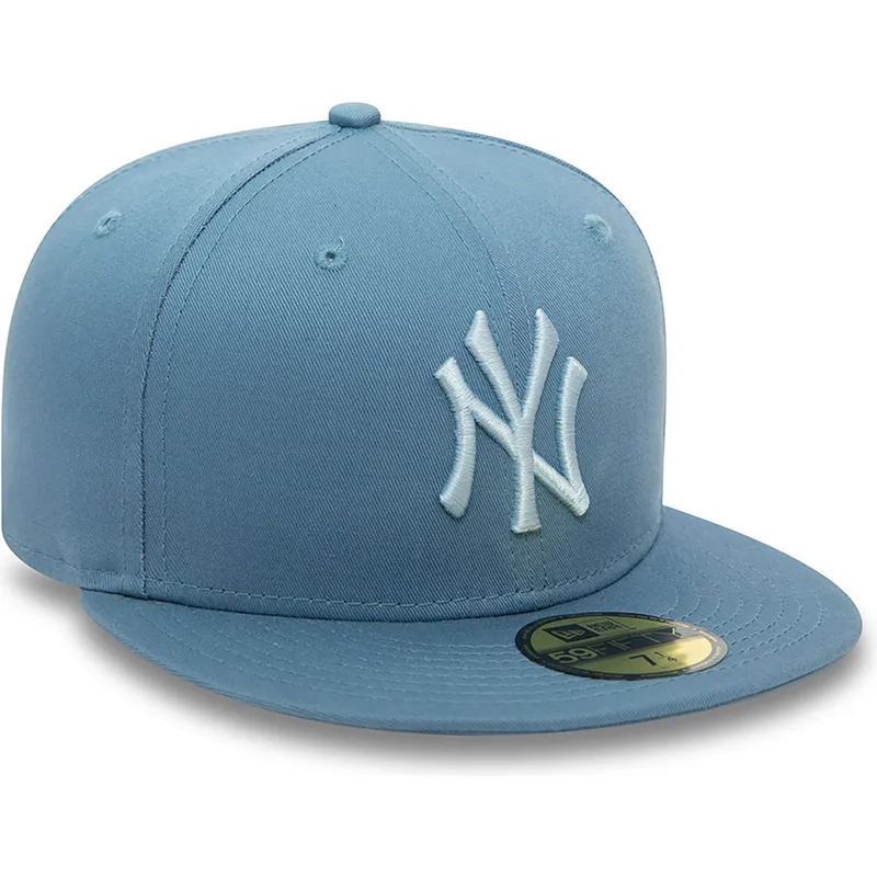 cappellino-piatto-blu-chiuso-con-logo-blu-59fifty-league-essential-dei-new-york-yankees-mlb-di-new-era