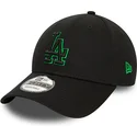 cappellino-curvo-nero-regolabile-con-logo-verde-9forty-team-outline-dei-los-angeles-dodgers-mlb-di-new-era