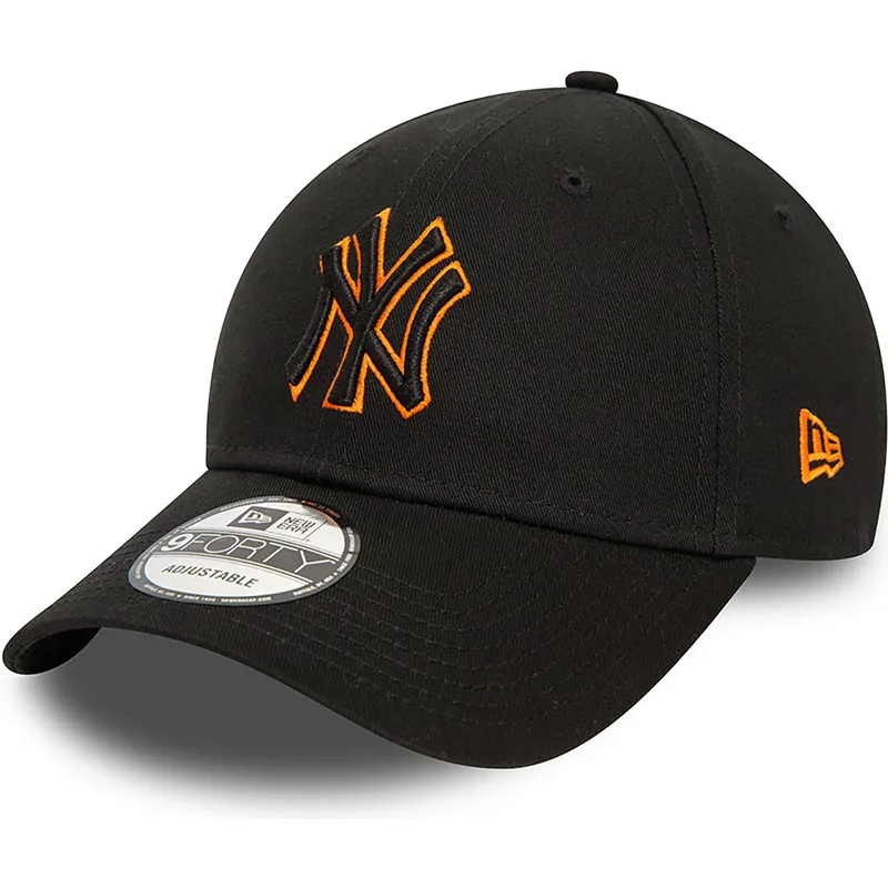 cappelli-curva-nero-cinghia-regolabile-9forty-team-outline-dei-new-york-yankees-mlb-di-new-era